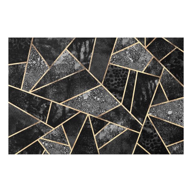 Glass splashback kitchen abstract Gray Triangles Gold