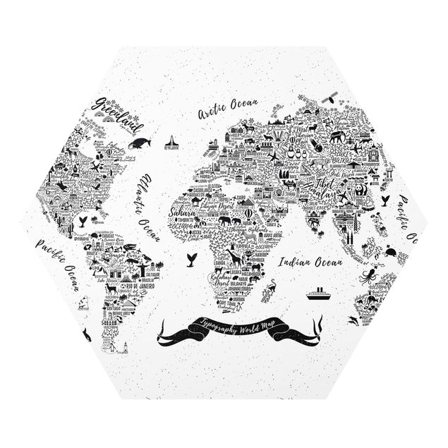 Forex prints Typography World Map White