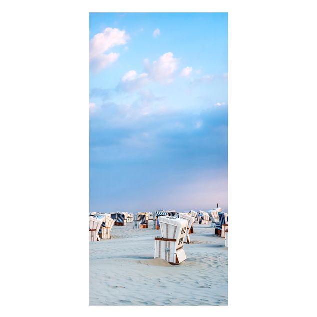 Prints landscape Beach Chairs On The North Sea Beach