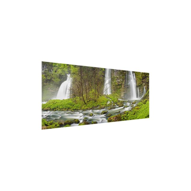 Glass prints landscape Waterfalls Cascade De Flumen