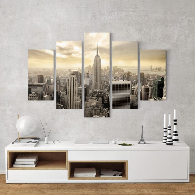 New York skyline canvas Manhattan Dawn
