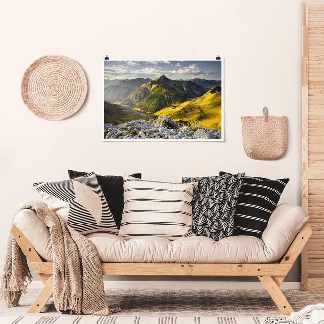 Prints landscape Mountains And Valley Of The Lechtal Alps In Tirol