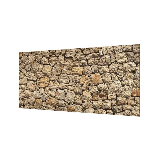 Glass Splashback - Old Wall Of Paving Stone - Landscape 1:2