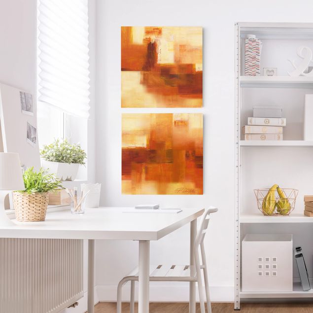 Canvas art Composition In Orange And Brown