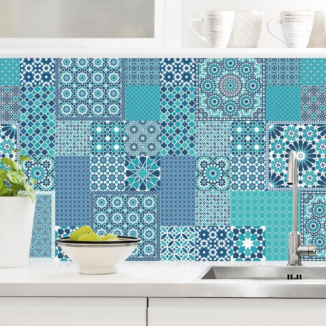 Kitchen Moroccan Mosaic Tiles Turquoise Blue