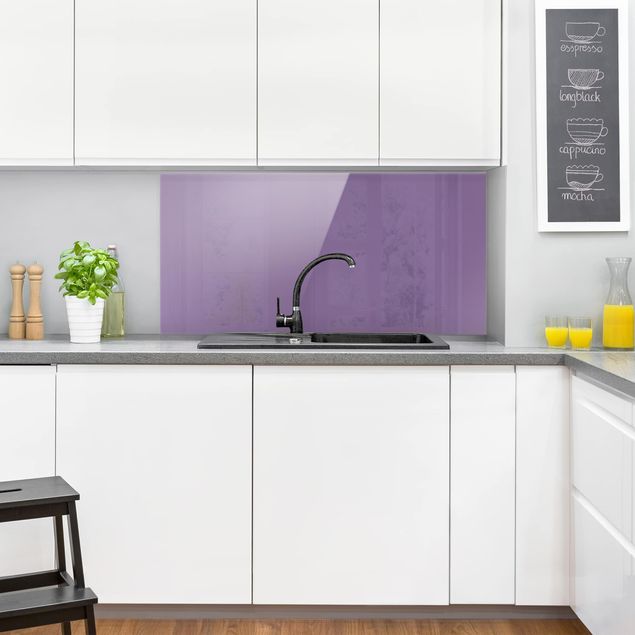 Glass splashback kitchen plain Lilac