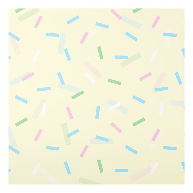 Glass splashback Colourful Confetti Of Pastel Stripes