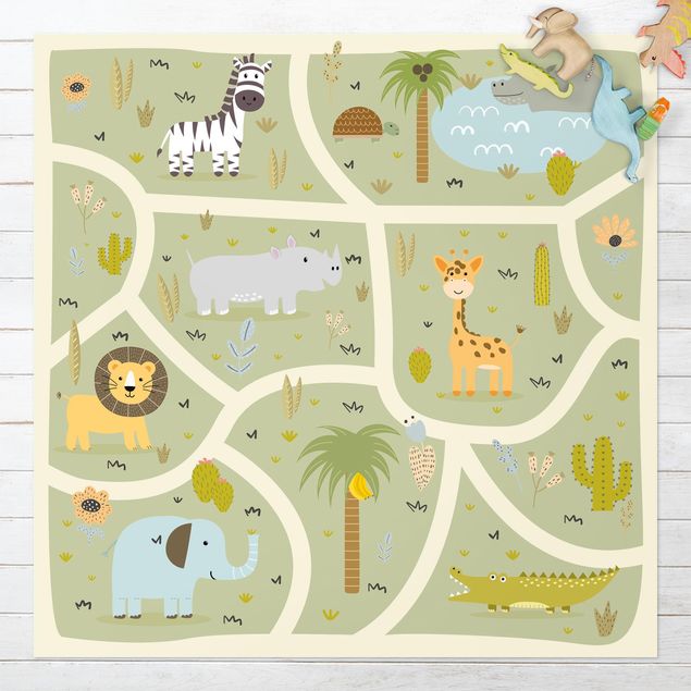 outdoor mat Playoom Mat Safari - So Many Different Animals