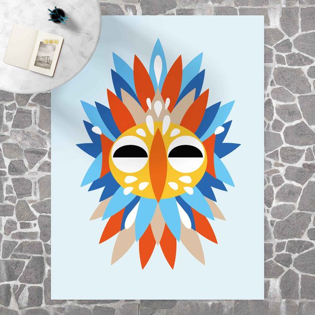 outdoor mat Collage Ethnic Mask - Parrot