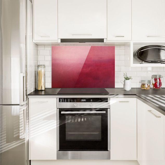 Glass splashback kitchen abstract Red Desert