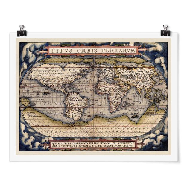 Printable world map Historic World Map Typus Orbis Terrarum