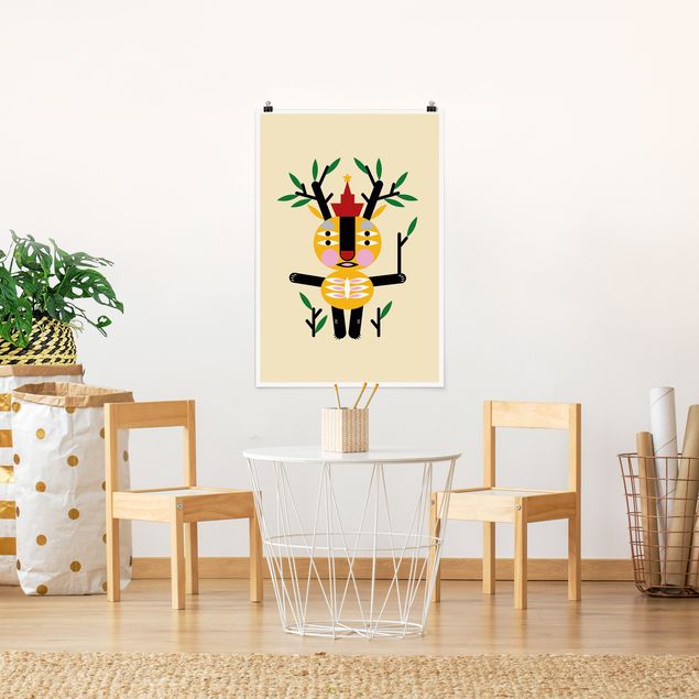 Deer prints Collage Ethno Monster - Deer
