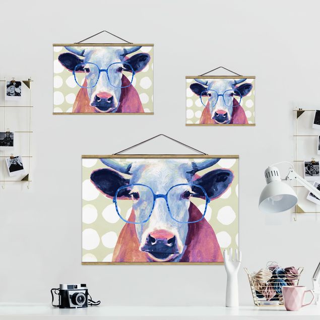 Prints Animals With Glasses - Cow