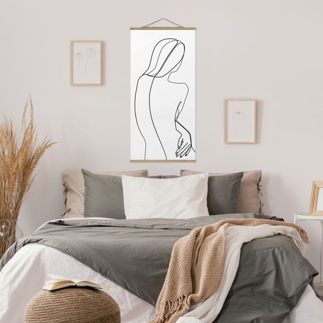 Art posters Line Art Back Woman Black And White