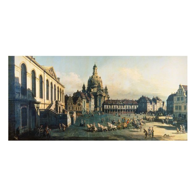 Expressionism painting Bernardo Bellotto - New Market Square In Dresden From The Jüdenhof