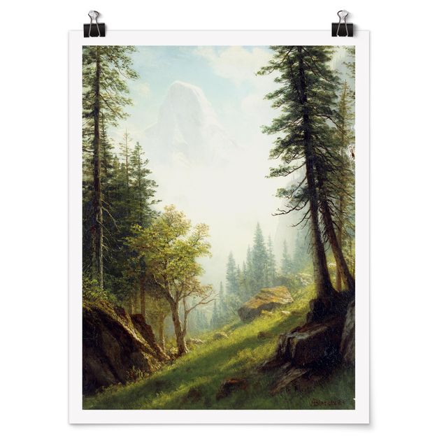 Prints trees Albert Bierstadt - Among the Bernese Alps