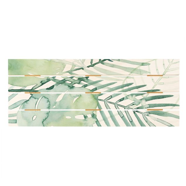 Wood photo prints Palm Fronds In Watercolour I
