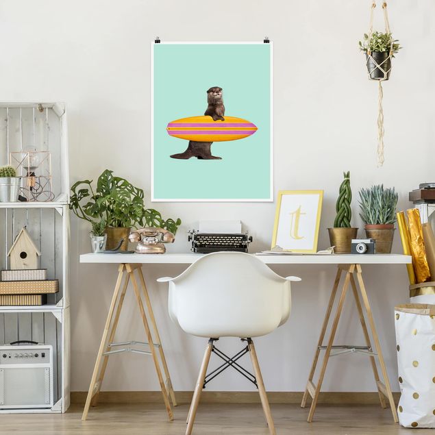 Nursery decoration Otter With Surfboard