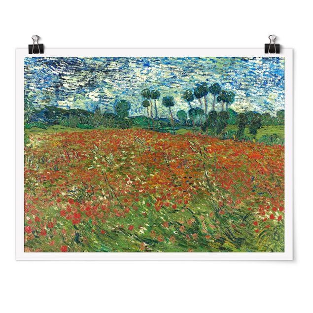 Art style post impressionism Vincent Van Gogh - Poppy Field