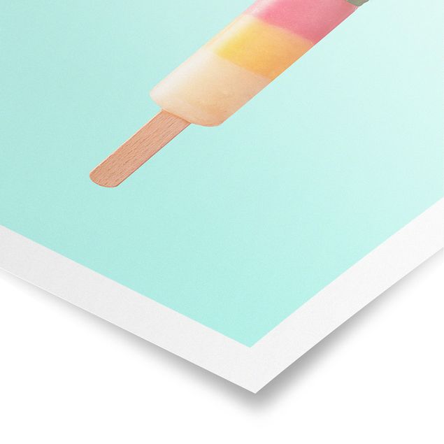Turquoise prints Popsicle With Cactus