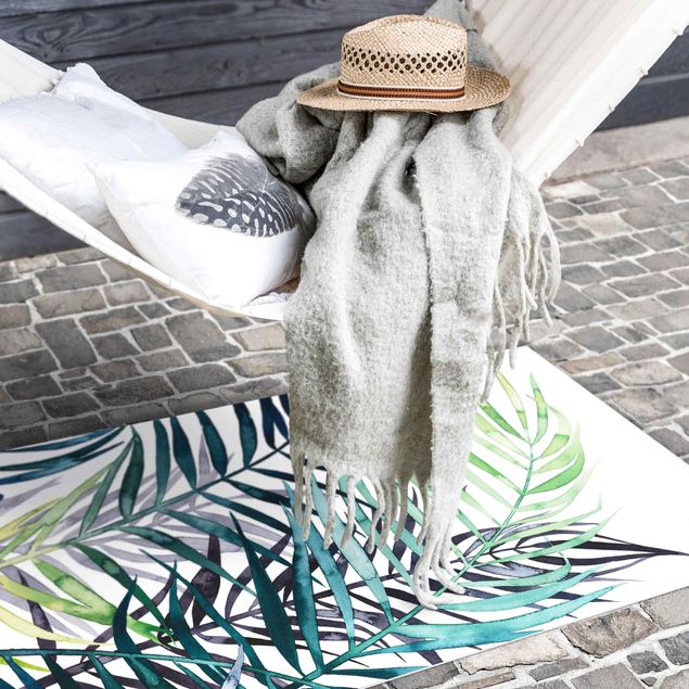 outdoor balcony rug Exotic Foliage - Palm Tree