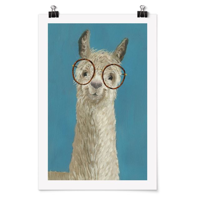 Modern art prints Lama With Glasses I