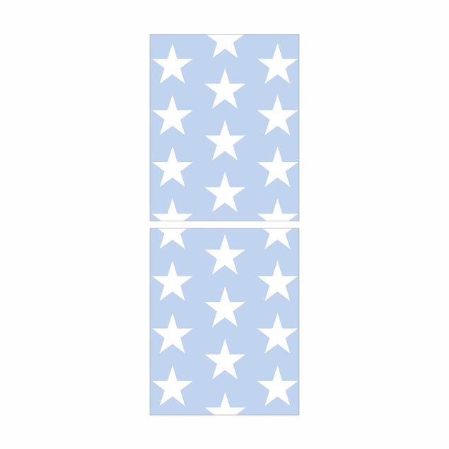 Adhesive film for furniture IKEA - Billy bookcase - White Stars On Blue