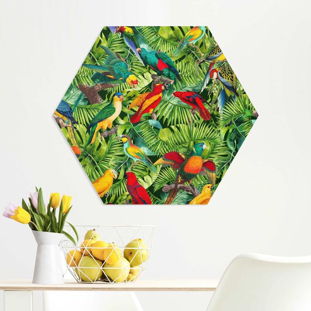 Kitchen Colorful Collage - Parrot In The Jungle