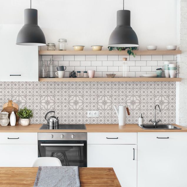 Kitchen splashback tiles Lagos Grey
