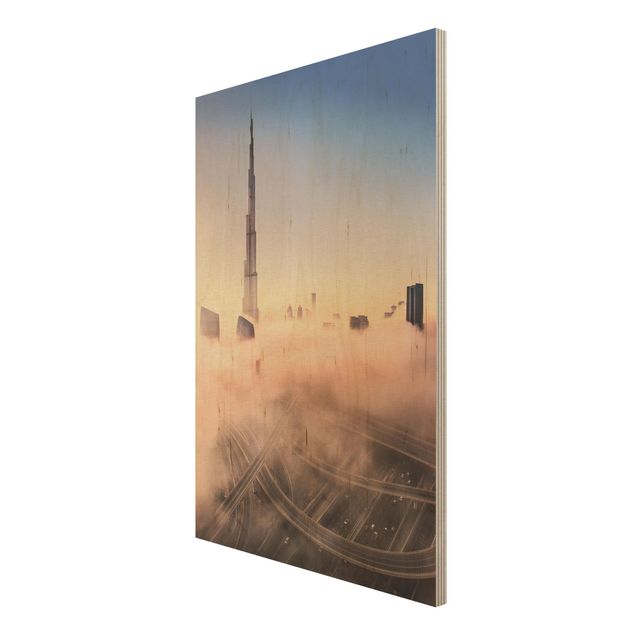 Wood prints Heavenly Dubai Skyline