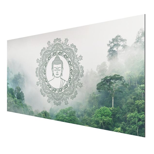 Asian prints Buddha Mandala In Fog