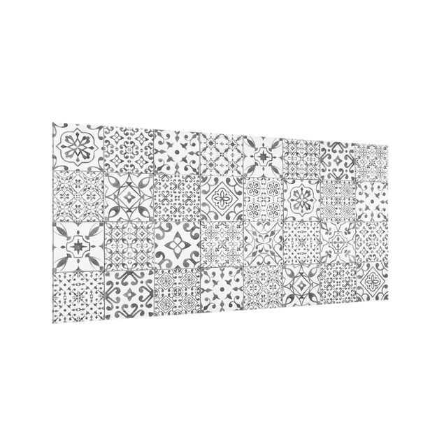 Glass splashback patterns Pattern Tiles Gray White