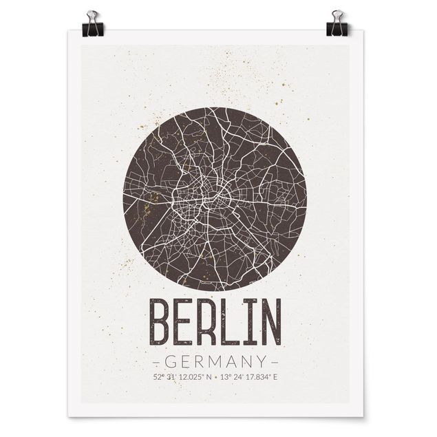Prints maps City Map Berlin - Retro