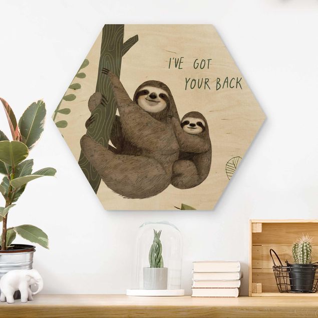 Wood prints sayings & quotes Sloth Sayings - Back