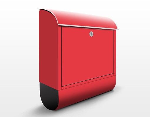 Red wall mounted post box Colour Carmin