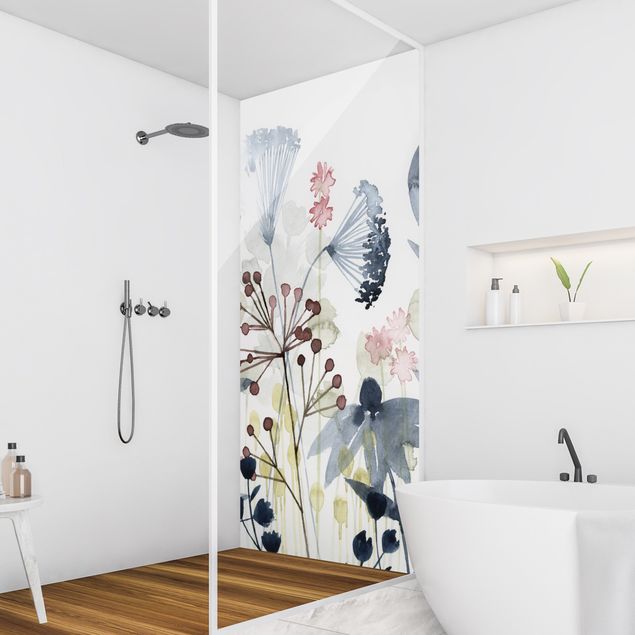 Shower wall cladding Wild Flowers Watercolour I