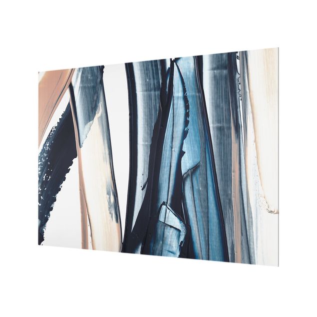 Splashback - Blue And Beige Stripes - Landscape format 4:3