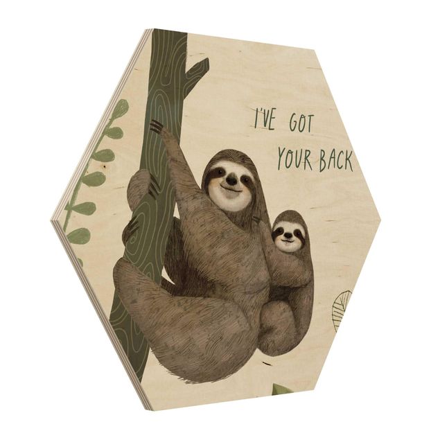 Wood prints Sloth Sayings - Back