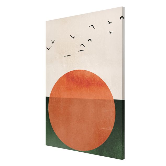 Magnet boards animals Flock Of Birds In Front Of Rising Sun