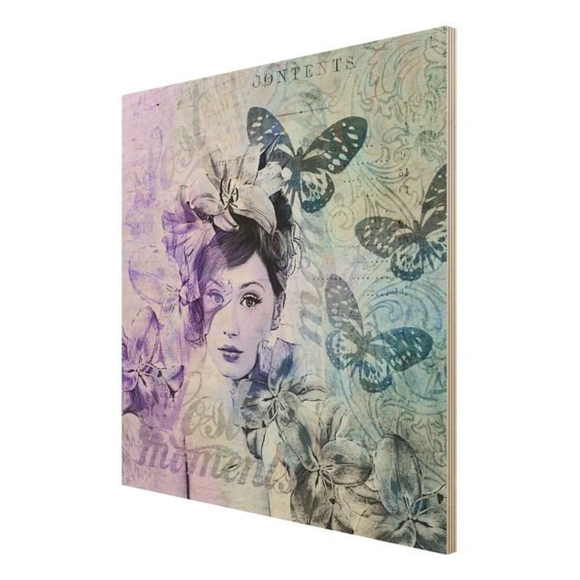 Andrea Haase Shabby Chic Collage - Portrait With Butterflies