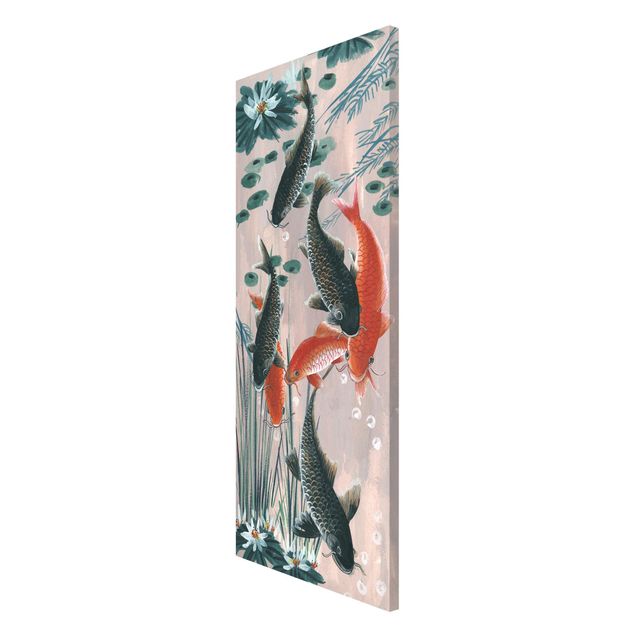 Magnet boards flower Asian Painting Koi In Pond II