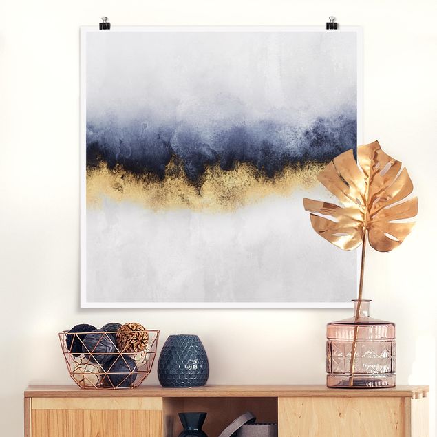Art prints Cloudy Sky With Gold