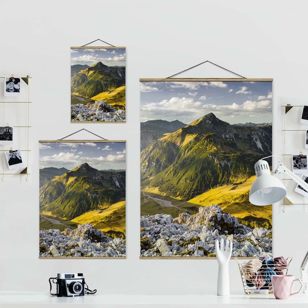 Green art prints Mountains And Valley Of The Lechtal Alps In Tirol
