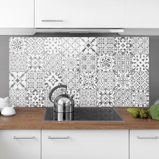 Kitchen Pattern Tiles Gray White