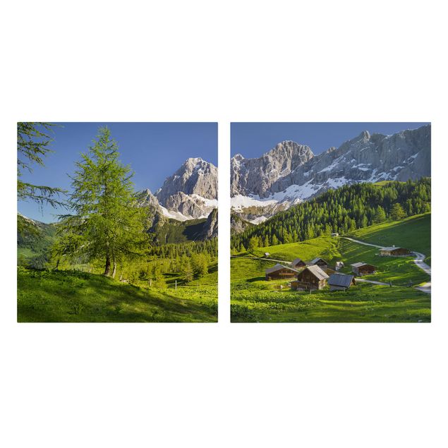 Mountain canvas art Styria Alpine Meadow