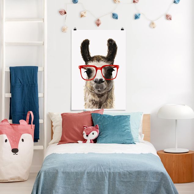 Kids room decor Hip Lama With Glasses II