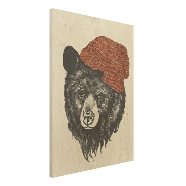 Kitchen Illustration Bear With Red Cap Drawing