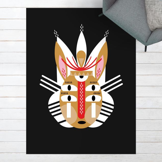outdoor mat Collage Ethno Mask - Rabbit