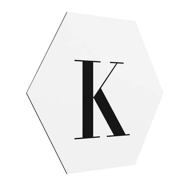 Alphabet poster printable Letter Serif White K