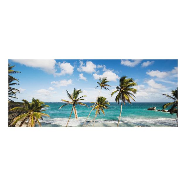 Glass splashback beach Beach Of Barbados